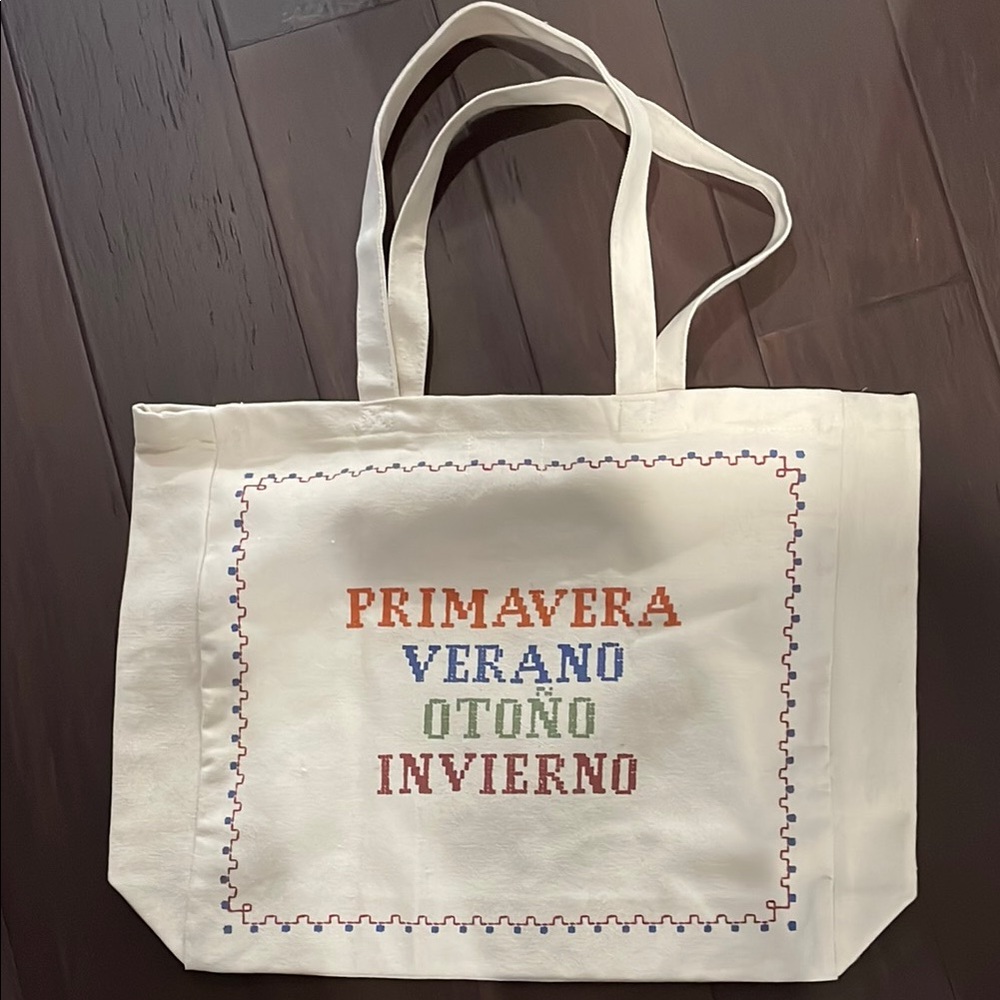 Seasonal White Tote Bag